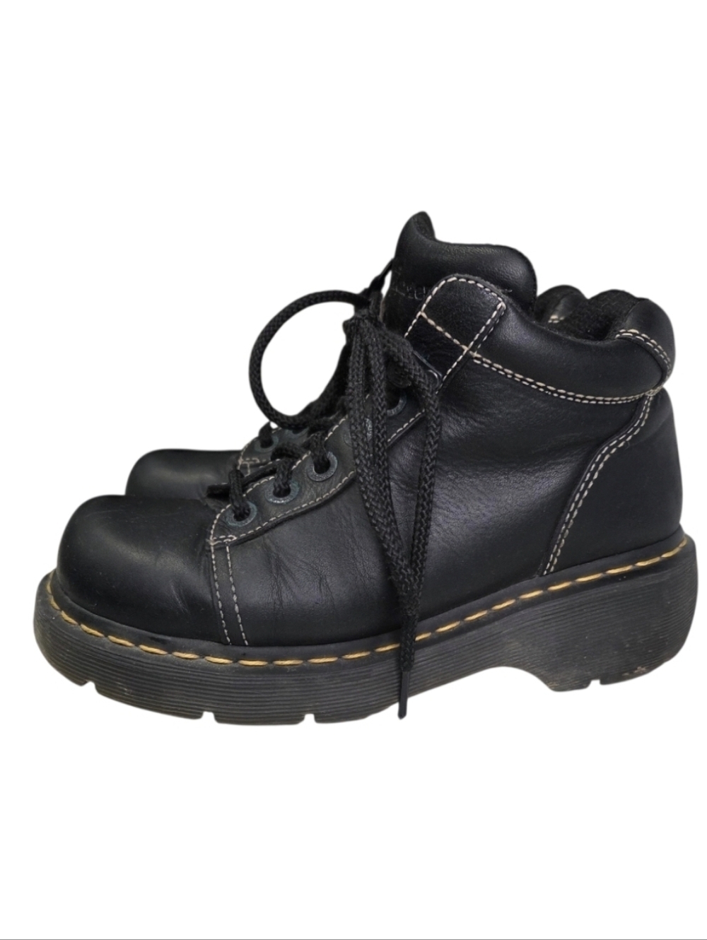 Vintage Y2K Dr Martens 8542 Black Leather Chunky Ankle Boots Womens Size 7